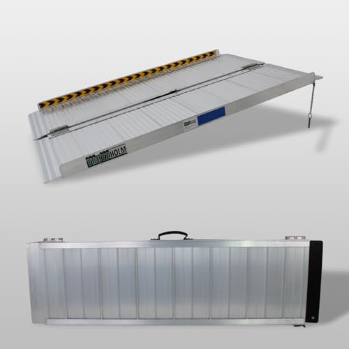 TRUTZHOLM Rollstuhlrampe klappbar 122 cm Traglast 272 kg Alu grau geriffelt Auffahrrampe