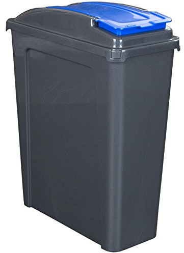 25L Recyclingtonne mit abnehmbaren Deckel 40x19x51cm in Graphit-Blau Eimer