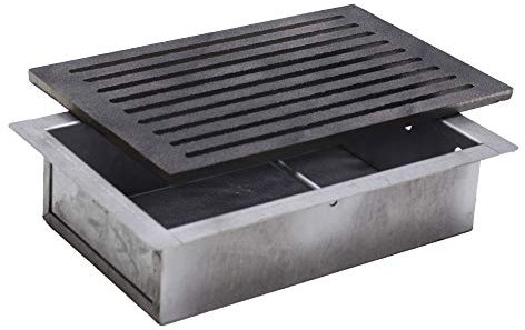 Fonderia Bongiovanni | Griglia in Ghisa | Griglia per Camino | Nuovo modello| Stufa Pellet | Barbecue Fondello per Cenere | 20x30 cm | cod.L | con Cassetto Raccolta Cenere h 7 cm | Accessori Camino