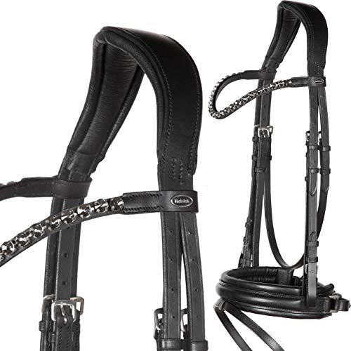 Heinick-Reitsport Trense anatomisch Motion Schwarz breites RH ~ Glow-Ash ~ Vollblut