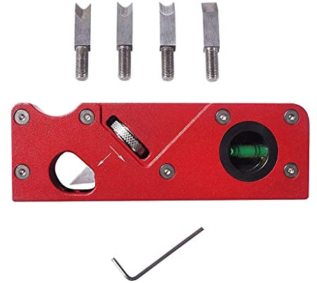 BBGS Holzbearbeitungskante Eckhobel Fasenflugzeug, Holzbearbeitungs-Handhobel für Planung und Radian Corner Plane Trimmen, mit 4 Messerköpfen, Rot