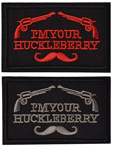 GYGYL 2 st I'm Your Huckleberry rolig taktisk militär moral lapp, krok och ögla applikation för militär uniform taktisk väska jacka jeans hatt