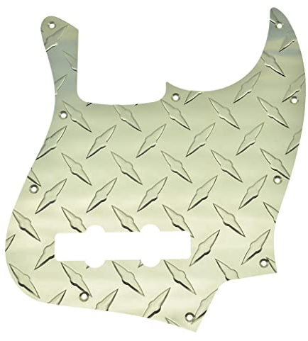 KAISH Premium 10-Loch Metall Diamant Plate Jazz J Bass Pickguard eloxiert Modern Style JB Pickguard für American FD Jazz Bass Gold