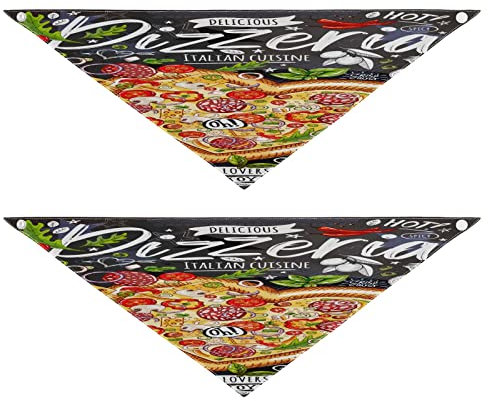 2 Stück Hundehalstücher Milch Seide Haustier Bandana Schal Druckknopf Dreieck Lätzchen Halstuch Set für kleine bis große Welpen Hunde Katzen große Lebensmittel Poster Puzzeria
