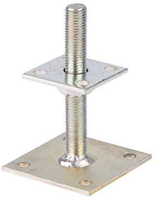 siwitec I-Pfostenträger höhenverstellbar, Höhe: 30-150 mm, 70 x 70 mm, Pfostenträger verstellbar galvanisch verzinkt zum Aufschrauben, dickschichtpassiviert, Pfosten Träger, Stützenfuß, Bodenfuß