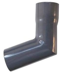 Renoplast® R50 stuprörsböjar i aluminium | Hörn 67º DN 40mm Grå | Rännor Regnränna Takavvattning Kantprofiler i plåt | Trädgårdsbod Carport Terrass Balkong instickskanal | ränna för tak
