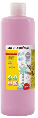 Eberhard Faber 578920 - Pintura para dedos EFA Colour, rosa pastel, 750 ml, de secado rápido y lavable