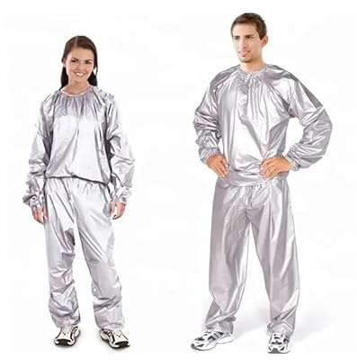 lisaro Svettdräkt | Bastudräkt för viktminskning | Män och kvinnor | Sweatdräkt | Bastudräkt, Athletic svettdräkt – bastu för viktminskning – herr, dam sweatsuit fri storlek, GRÅ, one size