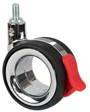 der ROLLENDE SHOP - Design Rollen für Möbel - Lenkrolle mit Feststeller und Gewindestift M10 75 mm Polyurethan Black KOO EVO