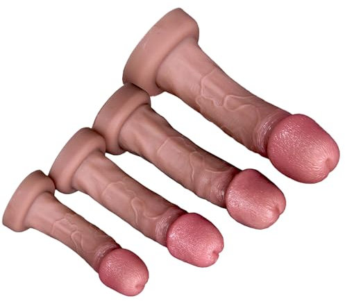 Kuaecr Silikon Realistischer Eichel Dildo mit Saugnapf Anale Stecker Trainings,Dildos Analdildo Anal Dildo Analplug Analspiel Penis Nachbildung Erotik Sex Spielzeug für die Frau Männer Paare (L)