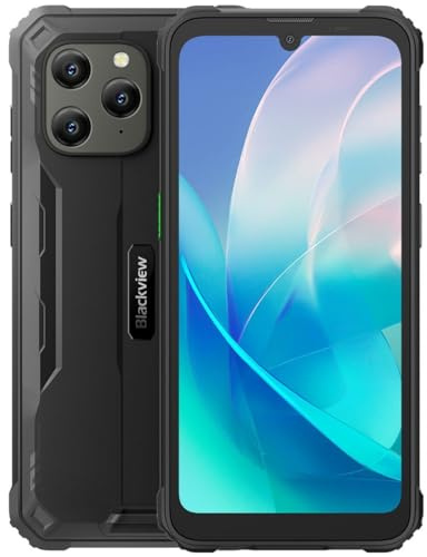 Blackview Outdoor Handy Ohne Vertrag BV5300 Plus, 16GB+128GB(1TB Erweiterung), 13MP+8MP, 3 Kartensteckplätze, Android 13 DUAL SIM IP68 Wasserdichtes Smartphone, 6,1'' HD+, 6580mAh Akku, NFC Schwarz