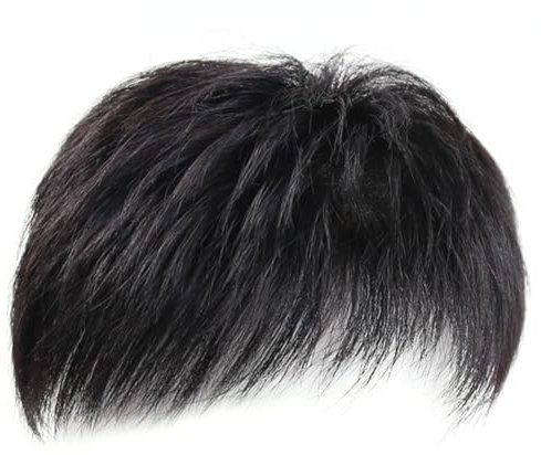 Realistic Black Fluffy Hair Piece for Men's Cosplay and Daily Dress Up