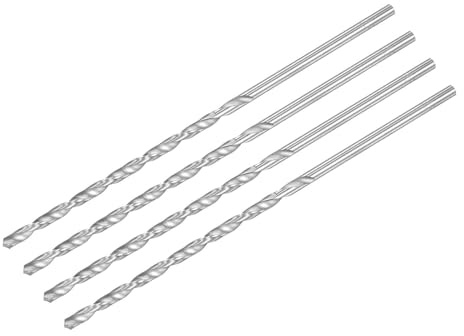 TA-VIGOR 4Pcs 4.2mm Extra Long Twist Drill Bits 160mm HSS Straight Shank | High Speed Steel Spiral Drill Bits for Wood, Metal, Aluminium and Plastic
