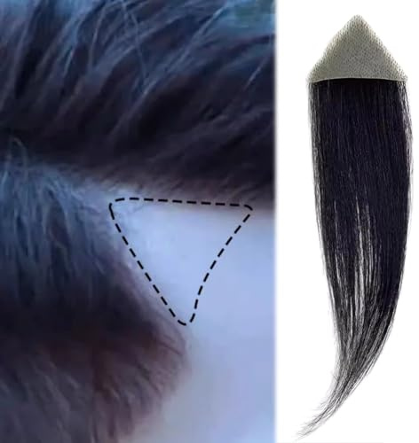 ZBYXPP Haarpflaster am vorderen Haaransatz, Ersatz aus menschlichem Haar, Verbrennungen ohne Haare für kahle Stellen, Toupet, Vertuschung von Haarausfall bei Männern/Frauen(4cm,5 * 5 * 6)