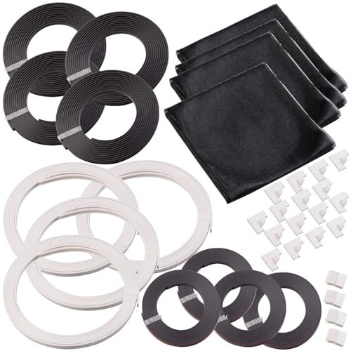infactory Fliegengitter Magnetband: 4er-Set Fenster-Fliegengitter, Magnetleisten, 130x150cm, weiß (Fiberglasnetz, Instektenschutz Fenster, Magnetleiste)