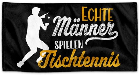 Print Royal PR Handtuch für Sportler mit Spruch - Echte Männer Spielen Tischtennis - Geschenk Sportler, Geschenk Tisch-Tennis | Handtuch Geschenke für Männer, 100 x 50