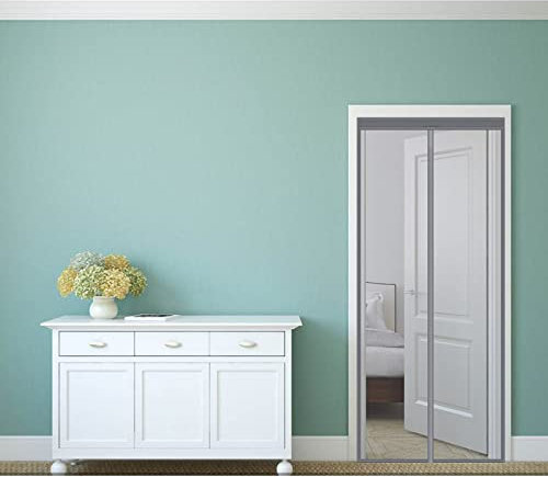 Magnetische Fliegengitter für Türen, Netzvorhang mit durchgehendem Klebeband, hält Insekten fern und lässt frische Luft herein, einfache Installation