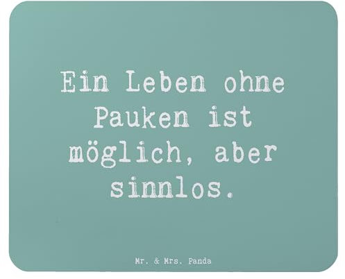 Mr. & Mrs. Panda Mauspad Spruch Pauken Leben - Geschenk, Leben ohne Pauken, Pauken ist sinnlos, handgefertigte Produkte, Computer zubehör,
