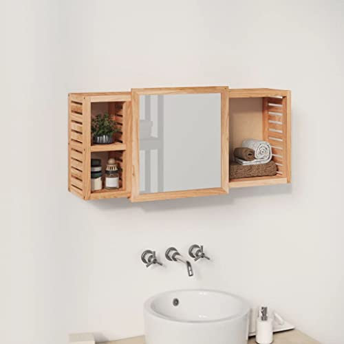 Generisch Spiegelschrank 80x17x34 cm Massivholz Nussbaum,jiangboyue-350368