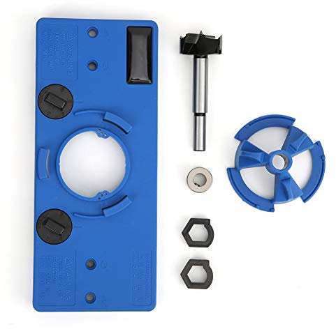Mavaol Hinge Boring Jig for Cabinet Doors, 35mm and 26mm Drill Bit, Adjustable Drill Guide, Accurate Positioning Rod, Complete Installation Kit for DIY Projects