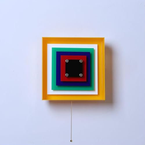 LOGT Wandleuchte Innen Dimmbar Wandlampe Quadrat Regenbogen Wandbeleuchtung mit Schalter Nachttischlampe Up und Down Beleuchtung Lampe Wand Art Deco Wohnzimmerleuchte E27 3000K/4500K/6000K
