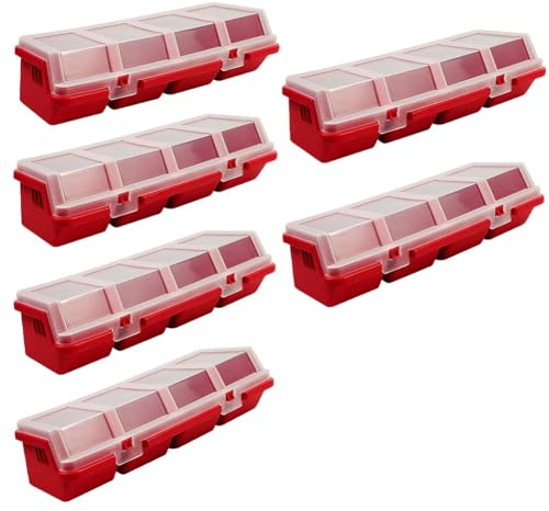 Surluoen Contenedores Almacenamiento Organizadores Tornillos 6 Piezas con Tapas, Caja Organizadora de Hardware Apilable de Plástico para Organización de Herramientas de Clavos de Garaje