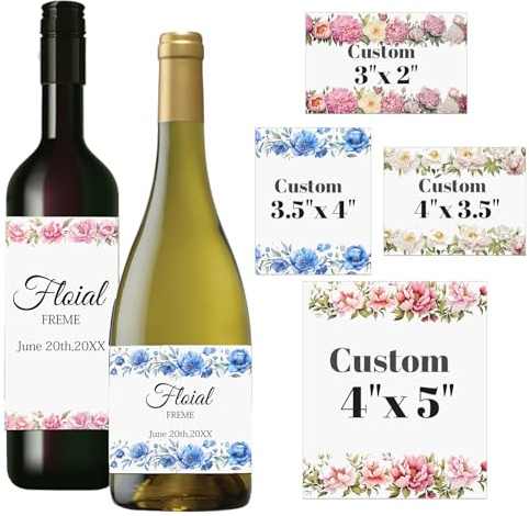 Personalisierte Weinflaschen-Etiketten, Champagner-Weinetikett, Foto-Aufkleber, personalisierbar, für Verlobung, Hochzeit, Geburtstag, Party, Abschluss, Weinaufkleber, selbstklebend (10,16 x 12,7 cm)