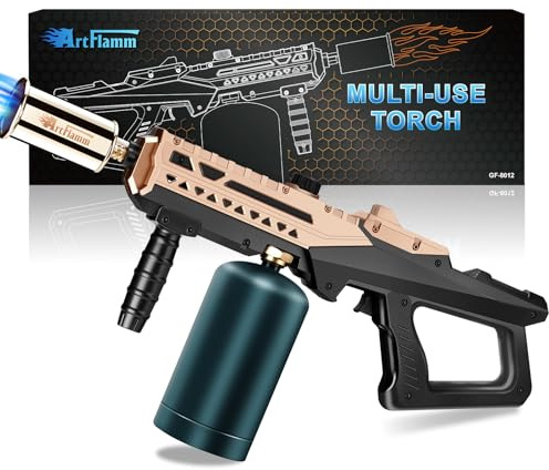 ARTFLAMM Flame Thrower Gun - Propane Cooking Torch Grill Lighter - Adjustable Flamethrower - Powerful Torch for BBQ, Campfire, Charcoal Wood, Weed (Tank Not Included)