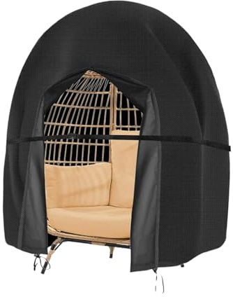 Hängesessel Abdeckung | Hängestuhl Schutzhülle | 420D Oxford Hängekorb Schwingsessel Abdeckhauben | Ei-Stuhlbezug Patio Outdoor Swing Egg Chair Cover Wasserdicht Anti-Staub mit Reißverschluss