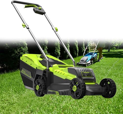 GESAIDES Cortacésped inalámbrico de 33 cm (13 Pulgadas), 40 V, para Jardín, Patio y Granja, 3 Alturas Ajustables, Ligero, Batería Portátil de 4 Ah incluida.