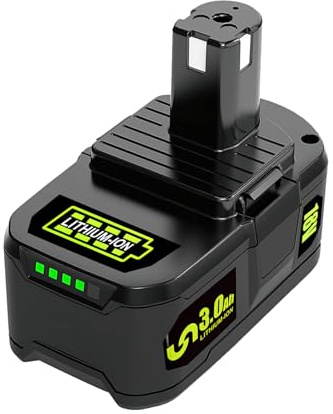 18V 3Ah Ersatzakku für Ryobi ONEPLUS Akku RB18L50 RB18L40 RB18L25 RB18L20 RB18L15 RB1840X RB1820C P108 P107 P105 P104 P122 Werkzeugakku für Fugenreiniger Heckenschere Laubgebläse Kettensäge