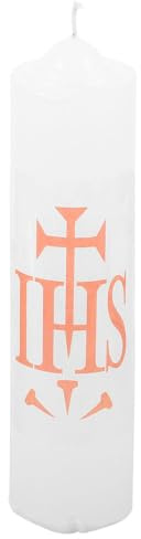 DONFAMDS Large White Holy Candle Made from Soy Wax for Christmas and Religious Service, Decorative Prayer Candle Suitable for Church and Devotional Use