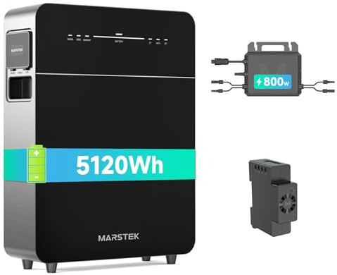 5,12kW Venus-E 3.0 New Vesion Balkonkraftwerk Speicher+800W MicroWechselrichter+CT002 0% VAT, Kleiner. Leichter. Effizienter. Jährliche Einsparungen von 1,310 €. MARSTEK All-in-One Solarspeicher