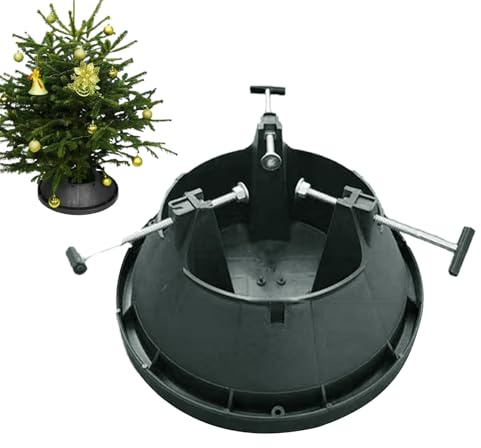 Tree Bottom Base | Supporto per albero di Natale per alberi veri e artificiali | Presentazione albero artificiale con funzione di stoccaggio 'acqua e 3 viti regolabili | Per decorazioni
