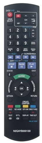 N2QAYB000130 Replacement Remote Control for Panasonic DVD Recorder DMR-EZ28 DMR-EZ47 DMR-EZ48 DMR-EZ49 DMR-EX98 DMR-EX99 DMR-EZ48V DMR-EZ47V DMR-EX98VEBK DMR-EX98VEBS DMR-EZ48VEB-K