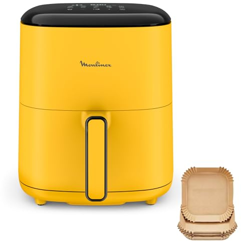 Moulinex - Easy Fry POP Air Fryer Jaune - 10 programmes - 5 L | Friteuse sans huile pour 6 personnes - 10 programmes de cuisson - Écran tactile - Cuisson rapide et saine - Gain d'énergie