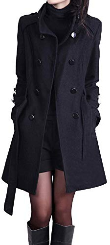 Vinterkappa dam lång kappa dam vinter ullrock vindtät trenchcoat elegant vinterjacka med fickor omvänd kappa lös vindjacka varm stickad kappa enfärgad övergångsjacka utomhus