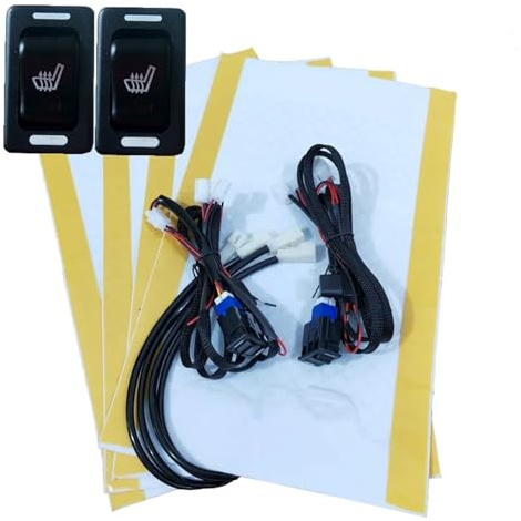 FLAGPVPAGT 2 Sièges/lot, Kits De Chauffage Siège Voiture en Fibre Carbone avec Bascule/Chauffage(Carbon Fiber Pads)