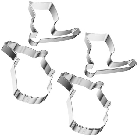 PRETYZOOM 4pcs Flag and Map Cookie Cutters Set, Stainless Steel Patriotic Biscuit Molds for Baking, DIY Kitchen Party Supplies, Memorial Day and Independence Day Celebration