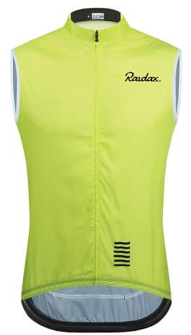 Generico Maglia da Ciclismo in Rete Nera Senza Maniche Traspirante Antivento Gilet per Bicicletta Giallo/L