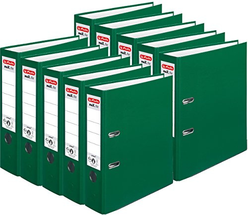 Herlitz Ordner maX.file protect A4, 8 cm breit (Grün, 10er Pack)