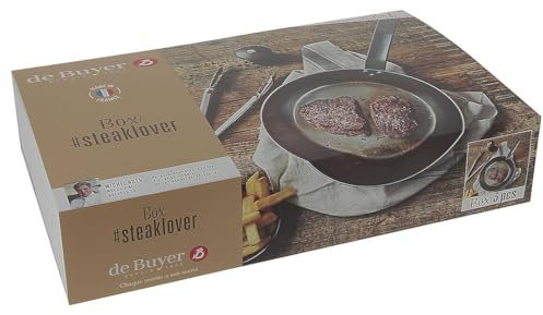 De Buyer 5610.03 Box #Steaklover: Mineral B 26 stekspade + kvarn, guld