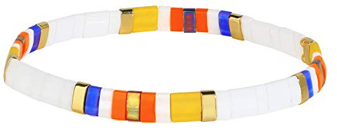 KELITCH Charm Stretch Armband för kvinnor Färgglada vänskapsarmband Candy Miyuki Tila Beaded Strand Armband