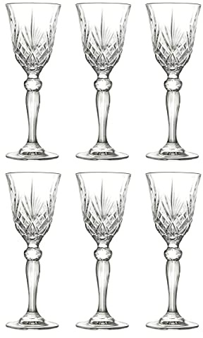 Barski Liquor Glass - Stemmed Glasses - Set of 6 Glasses - Crystal Glass - Designed - Use it for - Sherry - Shot - Vodka - Liquor - Cordial - Each Glass is 1.75 oz Made in Europe