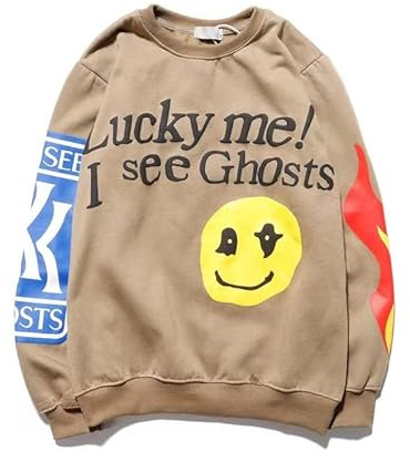 Lucky Me I See Ghosts Felpa con cappuccio Hip Street Rapper Unisex Coppia Felpa con Stampa Novità