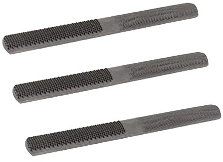 4-in-1 flache Raspelfeile aus Stahl, 200 mm, Holzschnitzfeilen, Raspel, Karbonstahl, Handfeile für Holzbearbeitung zum Schärfen von Holz und Metall, 3 Stück