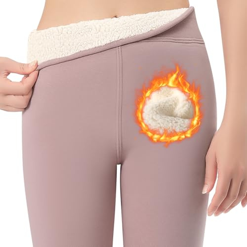 Comfyouth - Leggings térmicas con forro polar para niñas, pantalones gruesos con forro polar de invierno, pantalones de algodón cálidos para niños de 4 a 13 años, rosa, 150