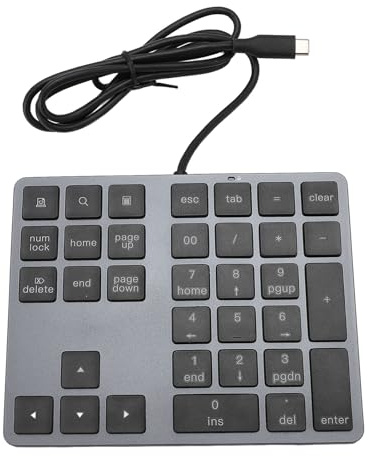 Yanmis Pavé Numérique Filaire, pavé Numérique 34 Touches USB C 3.1 HUB 5 Gbit/s Mini Clavier Externe Fin pour Ordinateur Portable, PC de Bureau, pour, pour Android, pour OS X