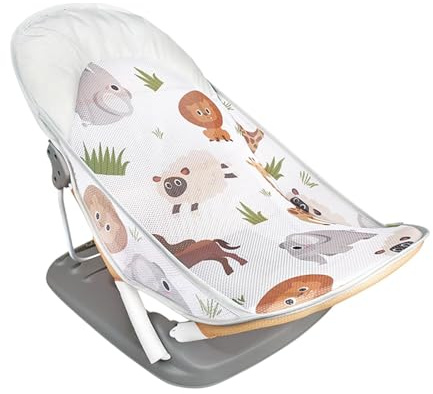 Soporte de bañera para bebé, asiento de baño plegable y ajustable para viajes en casa, asiento de baño de malla transpirable antideslizante para uso en lavabo o bañera