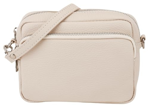 SH Leder Echtleder Umhängetasche Clutch kleine Tasche Abendtasche Alltagstasche mit Verstellbar Schultergurt 18x13cm Pia G394